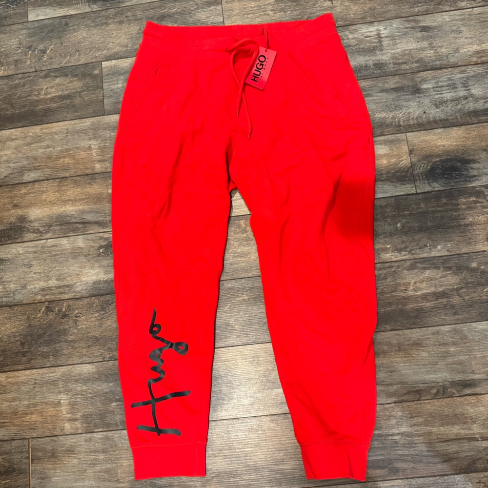 HUGO men’s Bright Red Joggers new with tags
